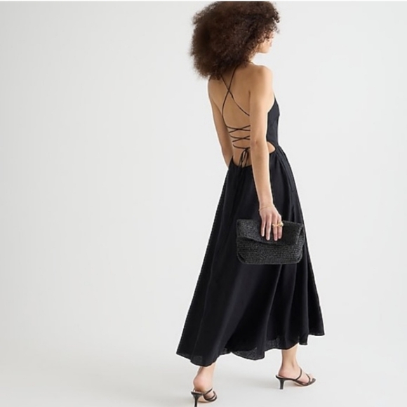 J.Crew Collection Strappy Back Linen Midi Dress - Picture 6 of 15